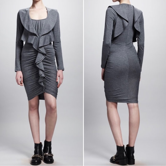 Givenchy Ruffle-Front Ruched Jersey Dress size 38 - Picture 1 of 14